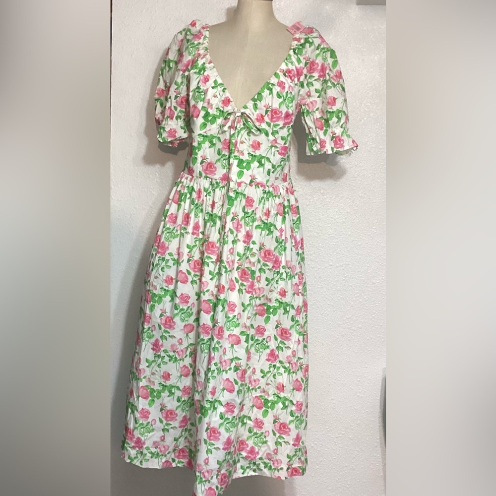 Hill House The Ophelia pink Rose dress size XL - Picture 2 of 11